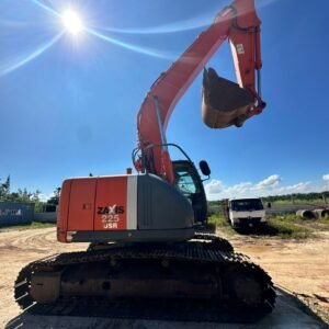 Hitachi ZX225USR-3 short tail excavator rental in Johor – working view
