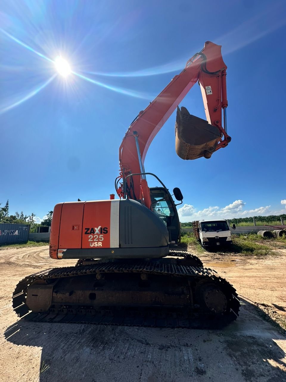 Hitachi ZX225USR-3 short tail excavator rental in Johor – working view